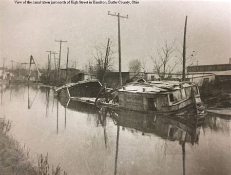 View of the canal taken just north of High Street in Hamilton, Ohio ...