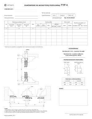 Fillable Online Anwis Zam Wienie Na Moskitier Przesuwn Typ 4 Anwis