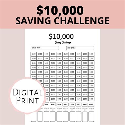 Savings Challenge Bundle 9 Savings Tracker Printable Financial