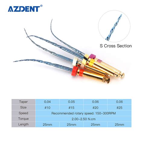 Azdent Dental Files Endodontic Niti Rotary Blue Dentist File Endo Root