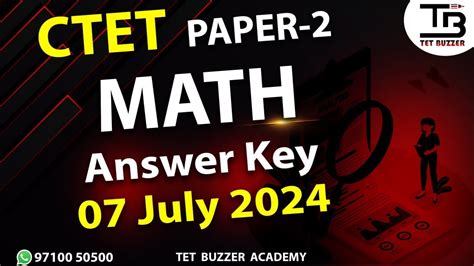 Ctet Maths Paper 2 Answer Key 2024 Ctet 2024 Analysis Ctet Maths