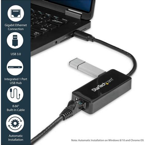 Black Usb 30 To Gigabit Ethernet Adapter Nic