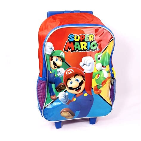 Kit Mochila De Carrinho Lancheira Super Mario Luigi Yoshi