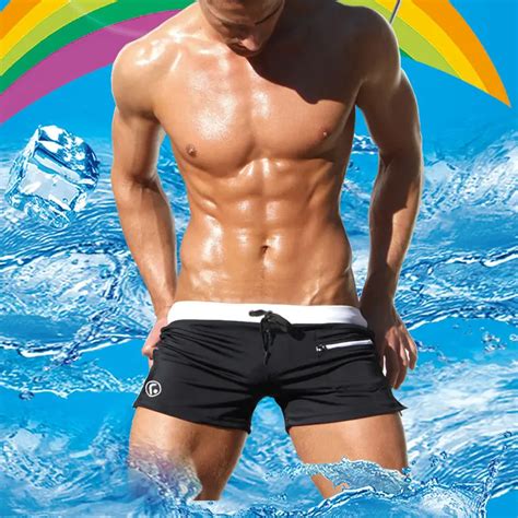 Aqux New Mens Low Rise Swimwear Sexy Low Personality Male Beach