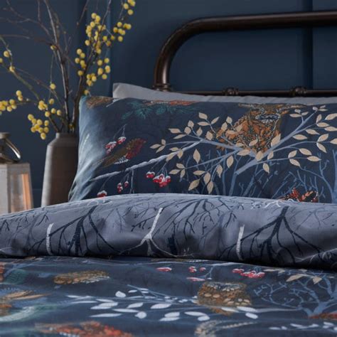 Furn Forest Fauna Navy Duvet Cover And Pillowcase Set Dunelm