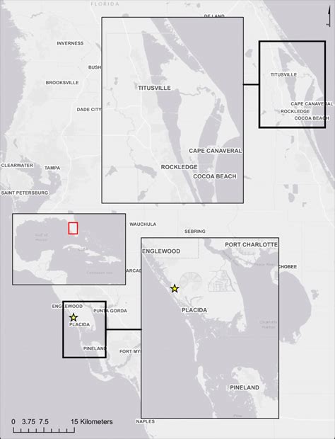 Map Of East Indian River Lagoon And West Charlotte Harbor Coast