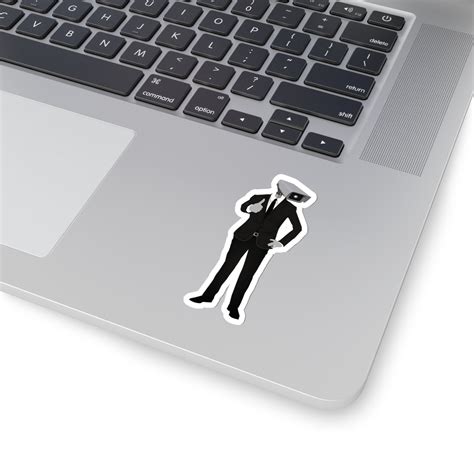 Cameraman Stickers White Glossy Vinyl Sticker Skibidi Toilet Notebook