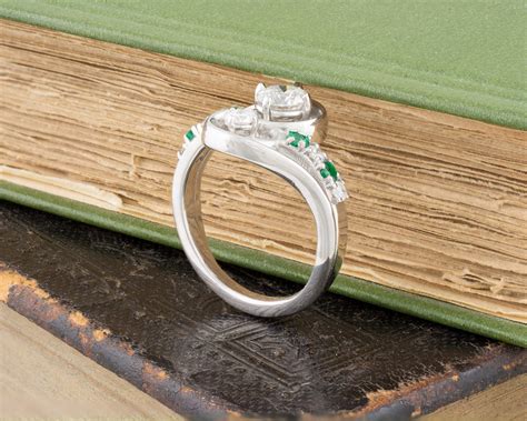 Asymmetrical Diamond And Emerald Swirl Ring Arden Jewelers