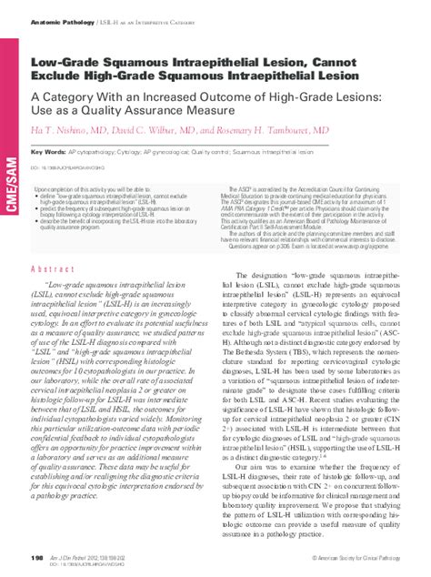 (PDF) Low-Grade Squamous Intraepithelial Lesion, Cannot Exclude High ...