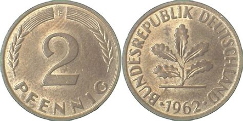 BRD 2 Pfennig 1962F Bfr Erstabschlag EA MA Shops