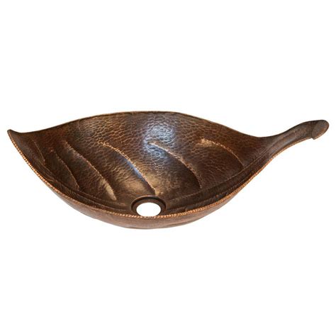 Premier Copper Products Leaf Hammered Copper Vessel Sink In Oil Rubbed