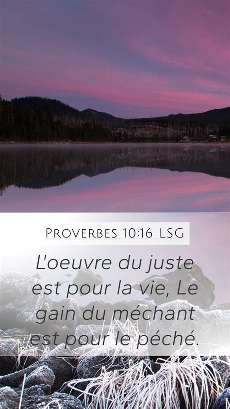 Proverbes Lsg Mobile Phone Wallpaper Loeuvre Du Juste Est Pour