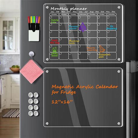 Calendario Acr Lico Magn Tico Para Refrigerador Paquete De