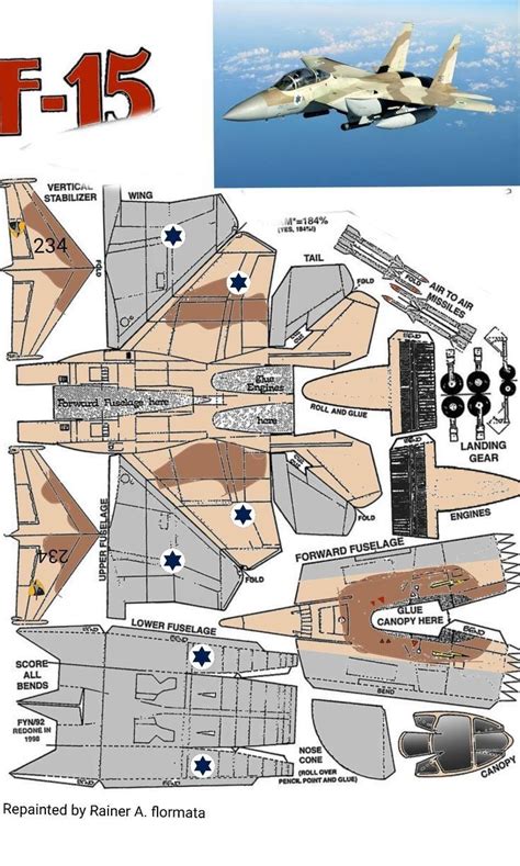 Papercraft F 15 Artesanías de avión Modelos de aviones Aviones de papel
