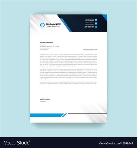 Letterhead Pad Design Royalty Free Vector Image