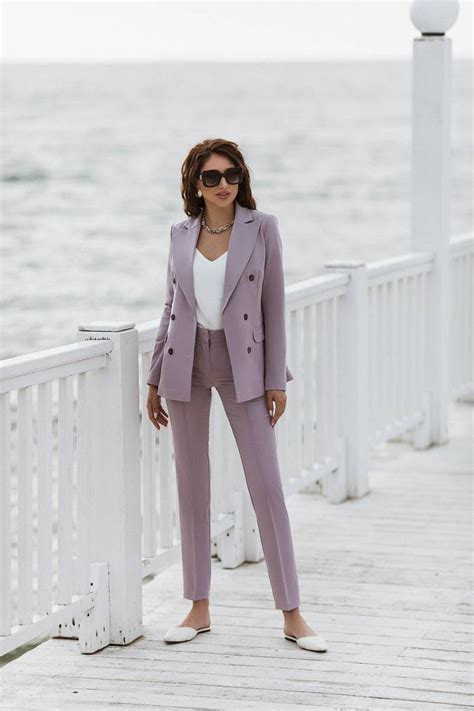 Dusty Pink Pantsuit For Women Pinky Blazer Trouser Suit For Etsy