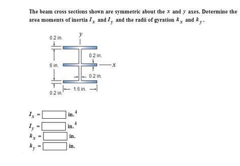 Solved The Beam Cross Sections Shown Are Symmetric About The Chegg