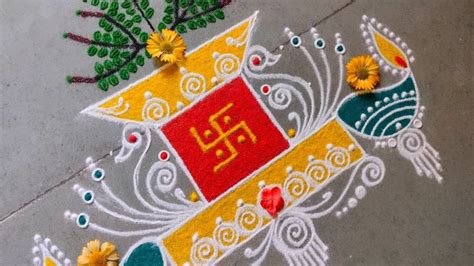 Latest Tulasi Vivah Special Rangoli Designs Easy