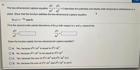 Solved The Two Dimensional Laplace Equation X F Y F Chegg