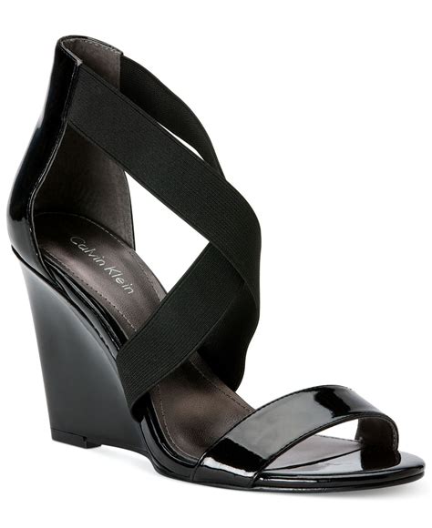 Calvin Klein Women S Miya Wedge Sandals In Black Lyst