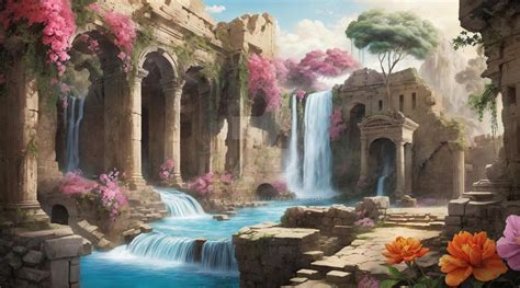 Default Ancient Ruins Flowers Trees Waterfalls By Leoncio22 On Deviantart