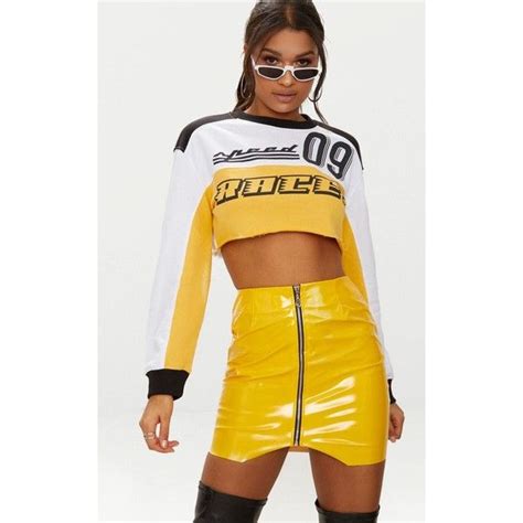 Yellow Zip Front Vinyl Mini Skirt 25 Liked On Polyvore Featuring Skirts Mini Skirts Yellow