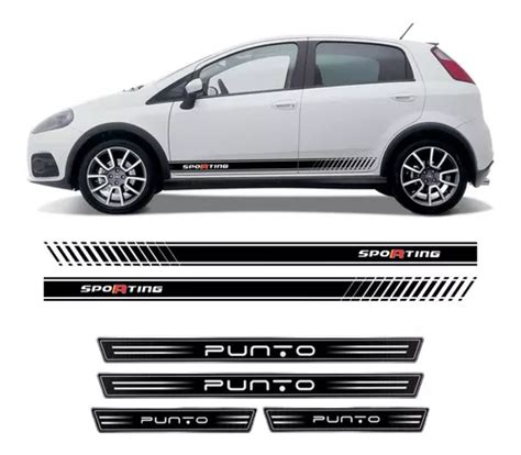 Kit Adesivo Faixa Lateral Soleira Porta Fiat Punto Sporting