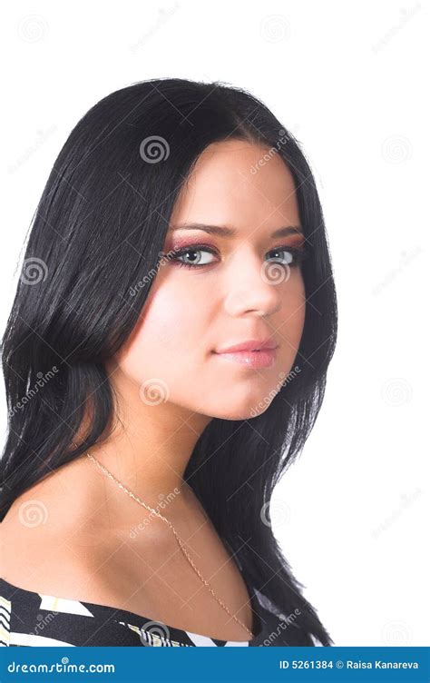 Portret Van Een Mooie Sexy Brunette Stock Foto Image Of Volwassen Schoonheidsmiddelen