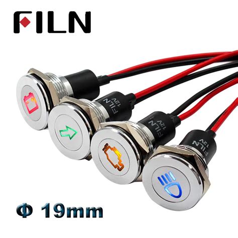 12v 8mm Led Dash Pilot Panel Indicator Warning Light Lamp Car Boat Marine Truck Red Amber Blue