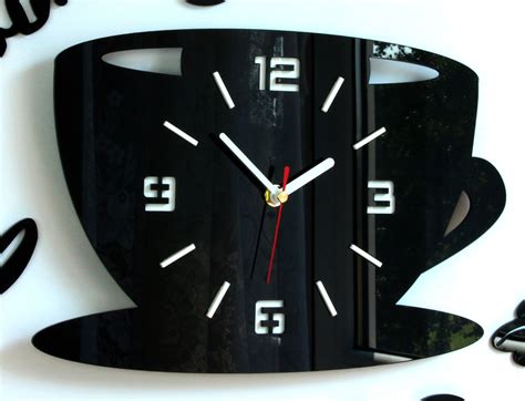 Kuchenny zegar ścienny FILIŻANKA EFEKT 3D 12KOLORY ModernClock zegary