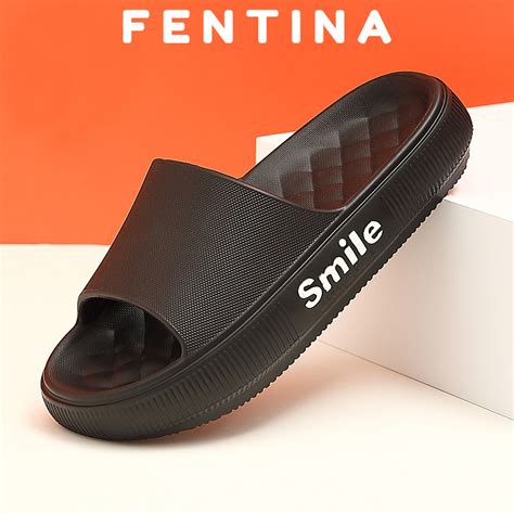 Jual FENTINA Sandal Platform Wanita Smile Sepatu Sandal Slide Wanita