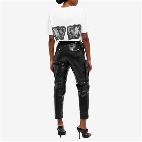 Alexander Mcqueen Corset Print Tee White And Black End Uk