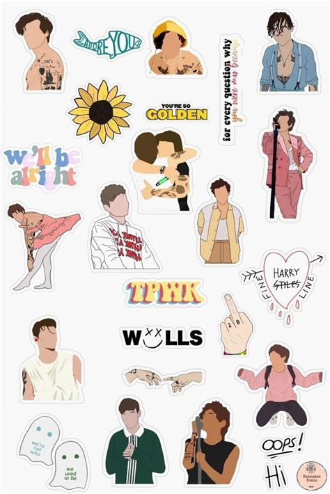 Stikers Adesivos Para Impressão Adesivos Bonitos Harry Styles E Namorada