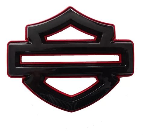 Emblema Harley Davidson Para Tanque Gasolina Negro Rojo Meses Sin Inter S