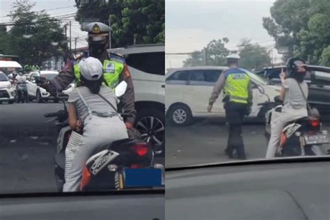 Video Viral Pemotor Acungkan Jari Tengah Ke Polisi Saat Diminta Pakai Helm