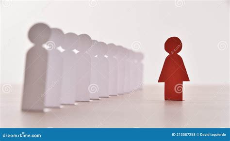 Gender Exclusion and Discrimination Concept with Paper Cutouts on Table ...