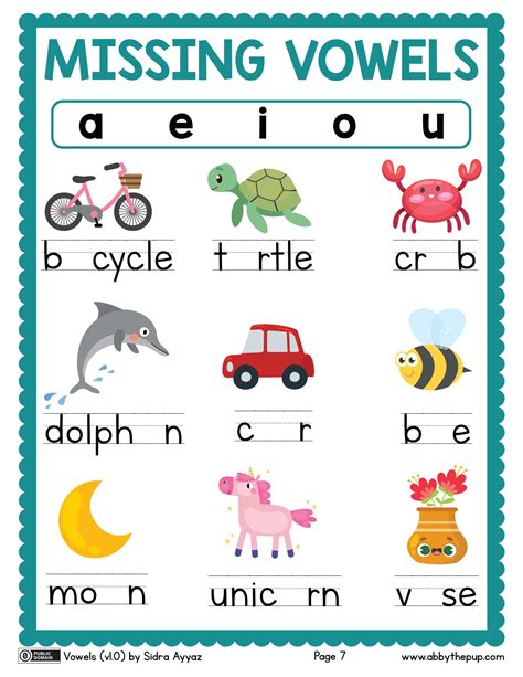 Missing Vowels Worksheet Free Printable Puzzle Games