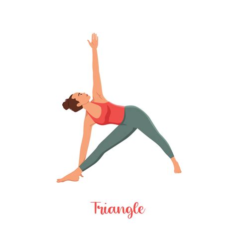 Woman Doing Standing In The Extended Side Angle Pose Or Utthita