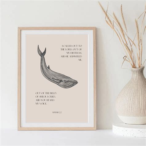 Jonah and the Whale Jonah 2:2 Bible Verse - Etsy