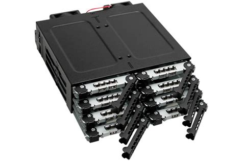 Rack amovible en métal pour 8 x disque dur 2 5 SATA Hot Swap en 1 x baie de 5 25