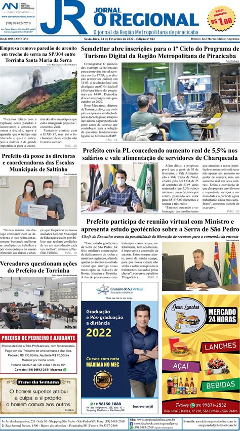 JORNAL O REGIONAL Edição 812 04/02/2022 - williamjornalista1973 | Flip ...