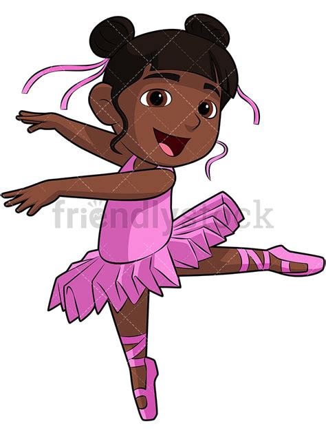 Black Girl Ballerina Cartoon Vector Clipart Friendlystock