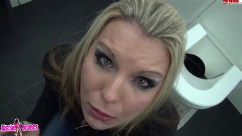 Blonde With Smoky Eyes Aische Pervers Sucks A Dick In Public Place