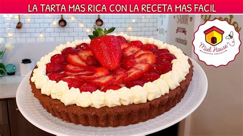 TARTA DE FRUTILLAS con crema y masa fácil de chocolate SUPER DELICIOSA