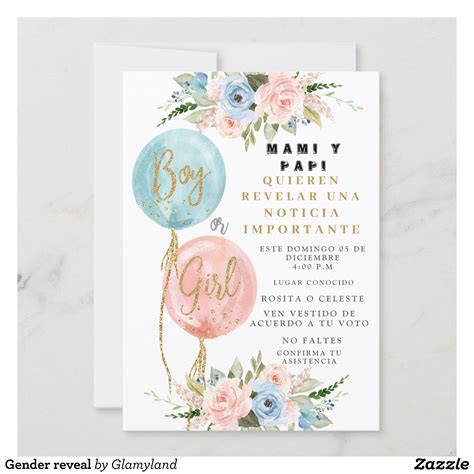 Invitación Revelación De Género Baby Gender Reveal Party