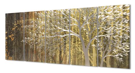 Buy Gold Metal Tree Wall Decor Large Modern Nature Landscape Paintings