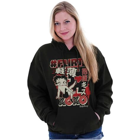 Kanji Betty Boop Hashtag Flirty Xoxo Hoodie Sweatshirt Women Brisco