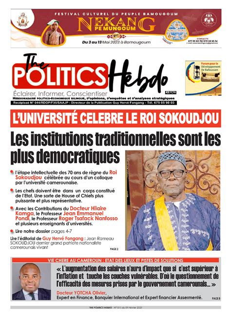 Cameroon Info Net Cameroun Kiosque Quelques Titres De Ce Lundi