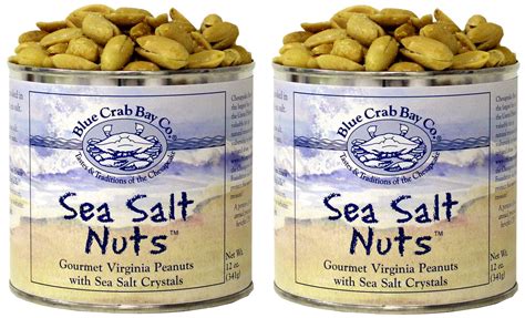 Blue Crab Bay Sea Salt Nuts Peanuts 12 Oz Tin Pack Of 2