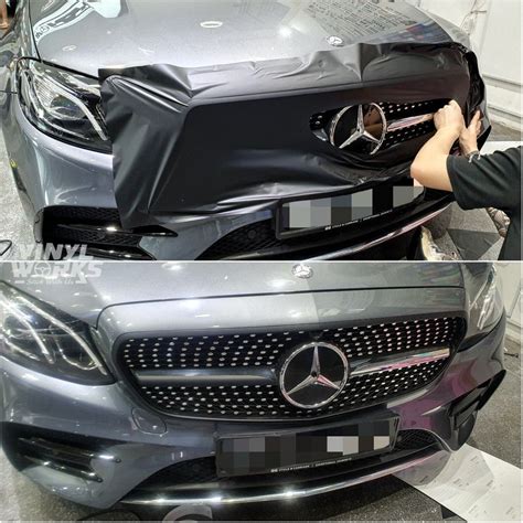 Mercedes E200 Front Grille Dechrome Wrap Matte Black Sticker Car Accessories Accessories On